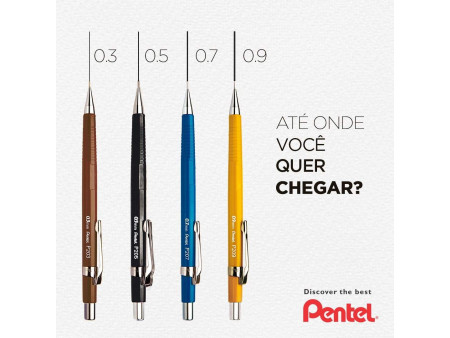 Pentel Porte-mines P203, diamètre de mines: 0,3 mm, marron