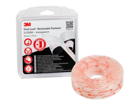 3M Dual Lock Fermeture à pression SJ356B, 25 mm x 2,5 m