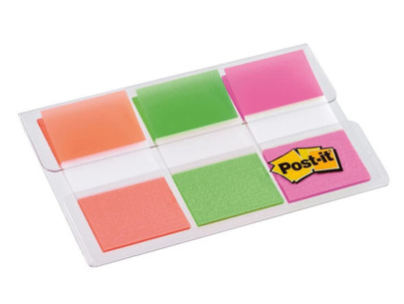 Post-it Marque-pages Index, 25,4 x 43,2 mm, 3 couleurs