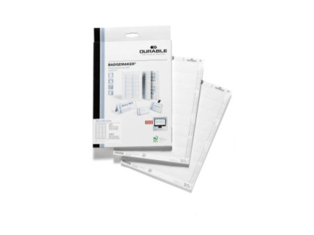 DURABLE Planche d'impression pour badges, 30 x 60 mm, blanc