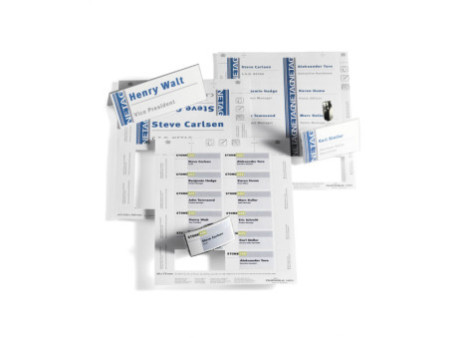 DURABLE Planche d'impression pour badges, 90 x 60 mm, blanc