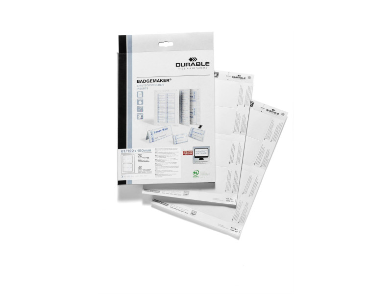 DURABLE Planches d'impression pour porte-noms, blanc