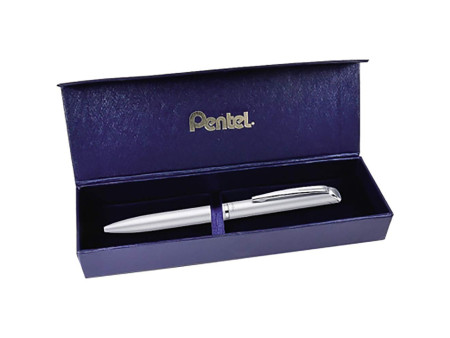 Pentel Stylo roller à encre gel EnerGel Hi-Class, argent