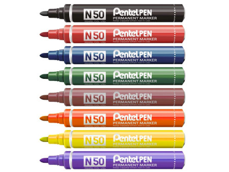 Pentel Marqueur permanent Pentel PEN N50, jaune