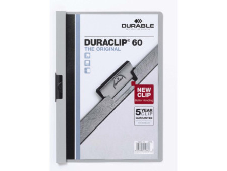 DURABLE DURACLIP ORIGINAL 60 Chemises à pince, A4, gris