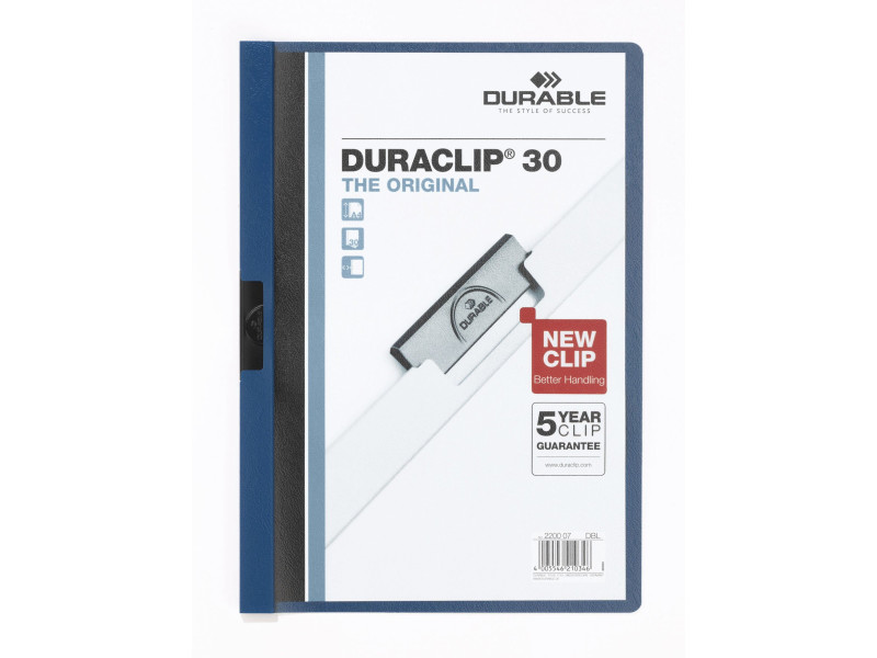 DURABLE Chemise à clip DURACLIP ORIGINAL 30, A4, bleu