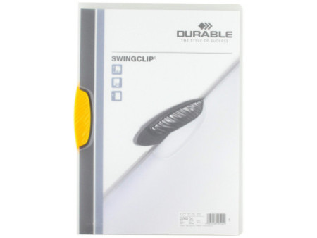 DURABLE Chemises à clip SWINGCLIP, format A4, clip jaune