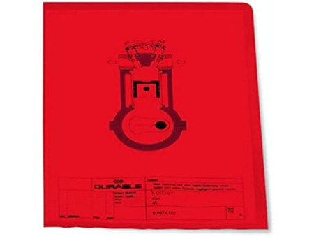 DURABLE Pochettes-coins, A4, en PP, 0,12 mm, rouge