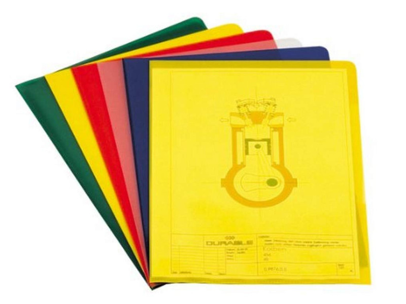 DURABLE Pochettes-coins, A4, en PP, 0,12 mm, jaune