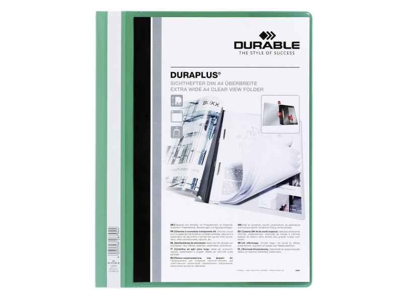 DURABLE Chemise à lamelle DURAPLUS, A4, vert