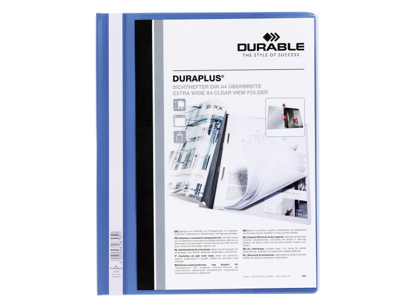 DURABLE Chemise à lamelle DURAPLUS, A4, bleu