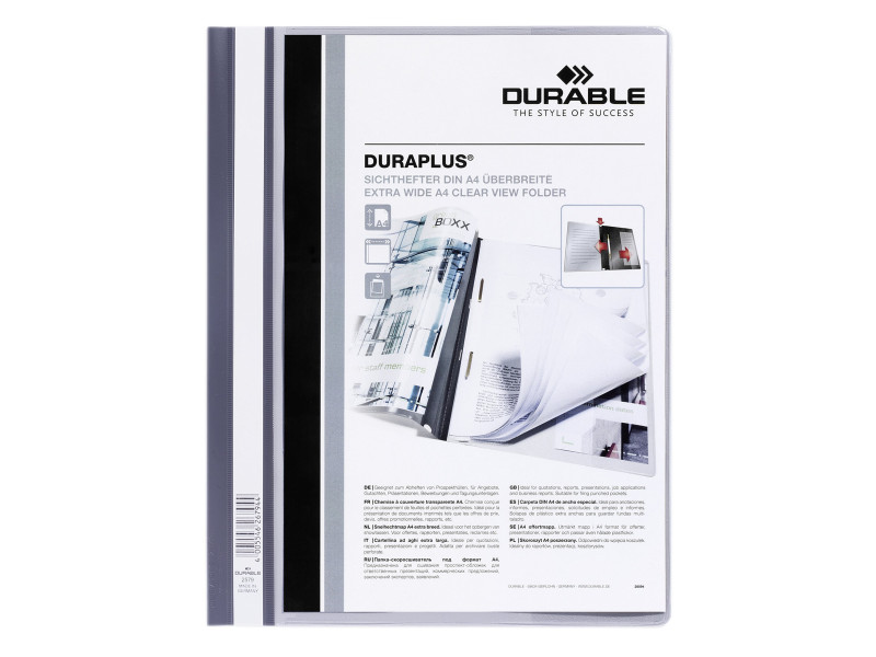DURABLE Chemise à lamelle DURAPLUS, A4, gris