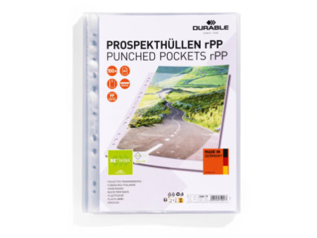 DURABLE Pochette perforée PREMIUM, A4, rPP, transparent