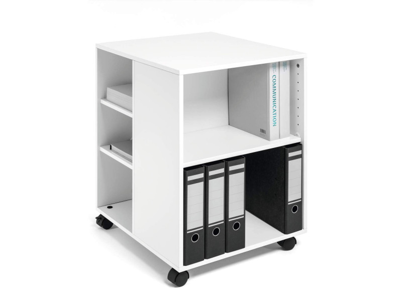 DURABLE Desserte de bureau '74/59' ouvert, 6 étagères, blanc