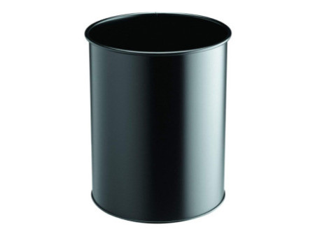 DURABLE Corbeille METALL, rond, 15 litres, noir
