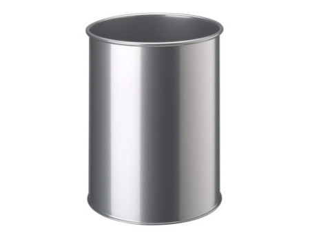 DURABLE Corbeille METALL, rond, 15 litres, argent métallique