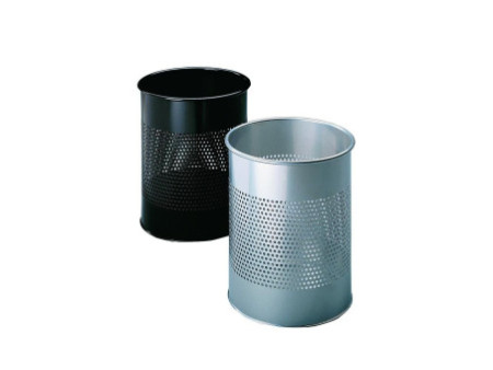 DURABLE Corbeille METAL, ronde, 15 litres, argent métallisé