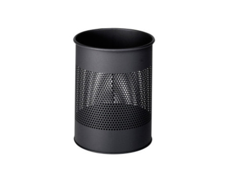 DURABLE Corbeille papier METAL, ronde, 15 litres, anthracite