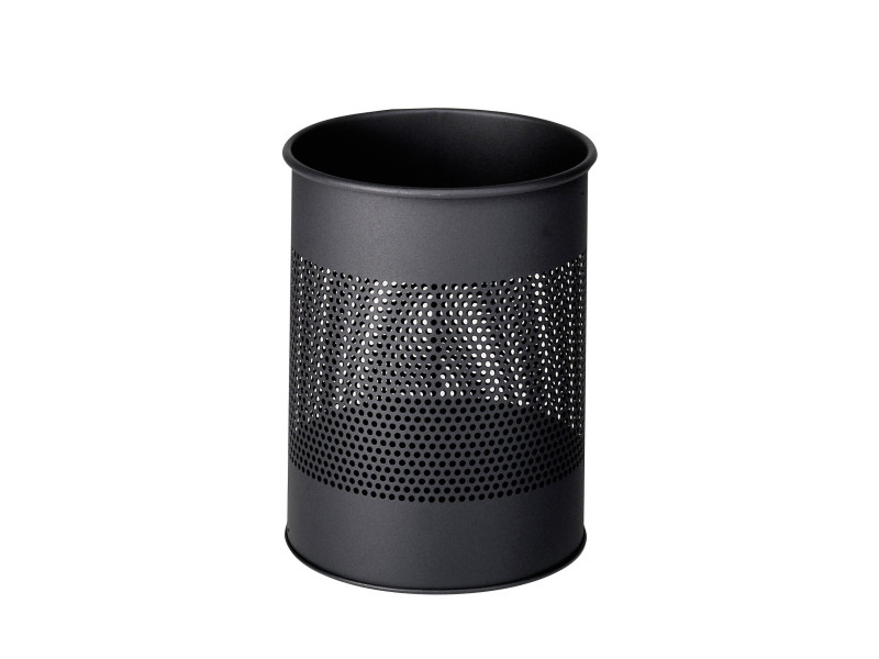 DURABLE Corbeille papier METAL, ronde, 15 litres, anthracite