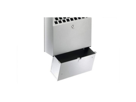 DURABLE Cendrier mural en métal, 4 litres, argent métallique