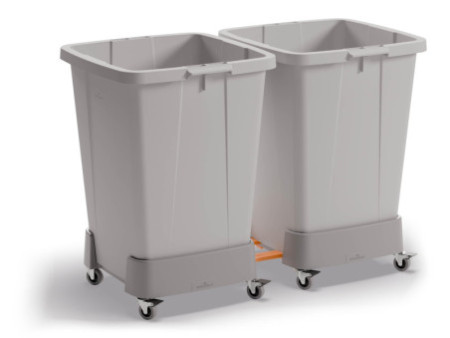 DURABLE Chariot DURABIN 90 L, en rPP, 4 roulettes, gris