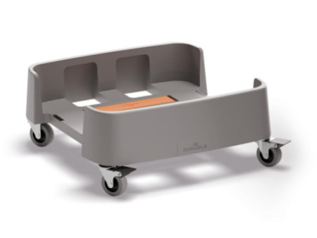 DURABLE Chariot DURABIN 90 L, en rPP, 4 roulettes, gris