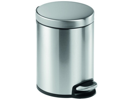 DURABLE Poubelle à pédale inox, rond, 5 litres, argent