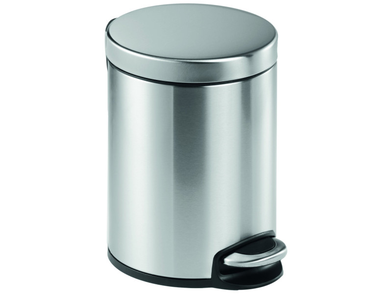 DURABLE Poubelle à pédale inox, rond, 5 litres, argent