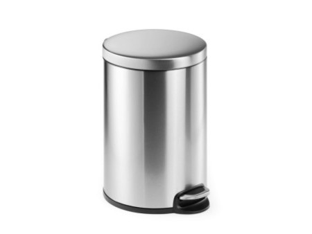 DURABLE Poubelle à pédale en acier inox., rond, 20 l, argent