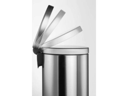 DURABLE Poubelle à pédale en acier inox., rond, 30 l, argent