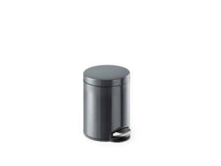 DURABLE Poubelle à pédale métal, rond, 5 litres, anthracite