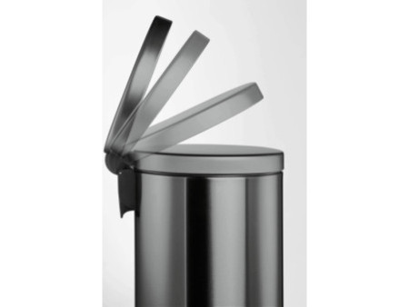 DURABLE Poubelle à pédale métal, rond, 5 litres, anthracite