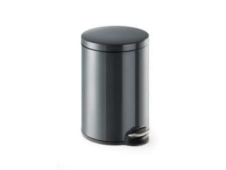 DURABLE Poubelle à pédale métal, rond, 20 litres, noir