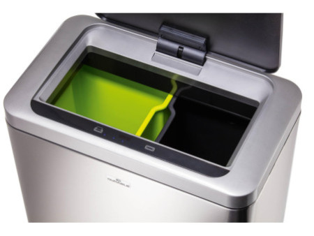 DURABLE Poubelle à capteur 'NO TOUCH DUO', 2 x 20 litres