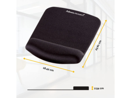 Fellowes Repose-poignet PlushTouch avec tapis de souris,noir