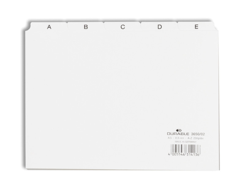 DURABLE intercalaire A - Z, en PP, format A5 paysage