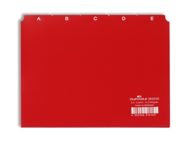 DURABLE intercalaire A - Z, en PP, format A5 paysage