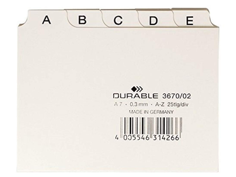 DURABLE Index alphabétique A - Z, PP, format A7 paysage