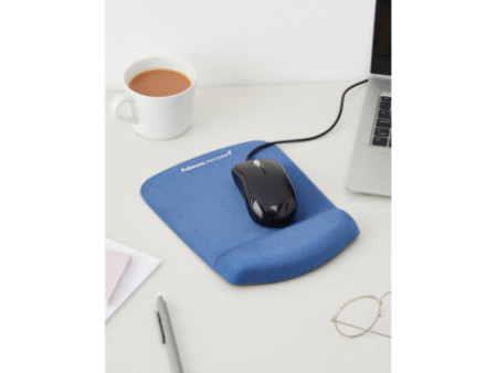 Fellowes Repose-poignet PlushTouch avec tapis de souris,bleu