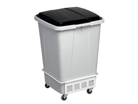 DURABLE Poubelle DURABIN 90, carré, pour le tri, gris