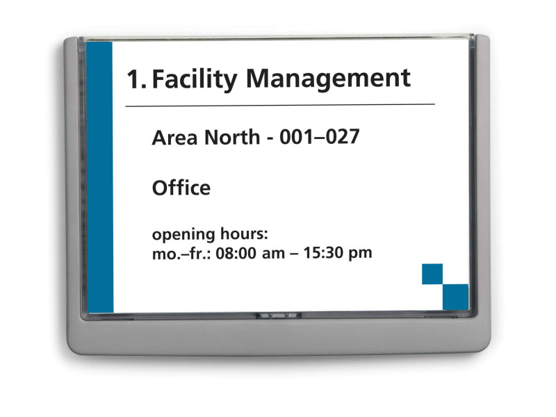 DURABLE Plaque de porte CLICK SIGN, format A5, graphite