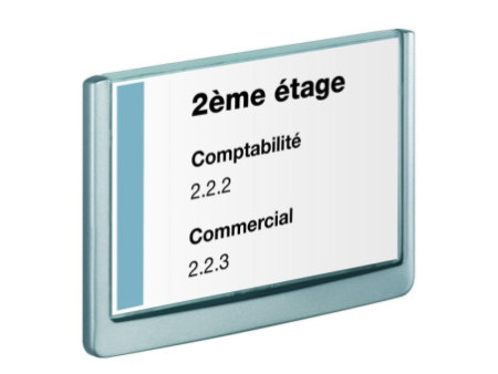 DURABLE Plaque de porte CLICK SIGN, format A5, graphite