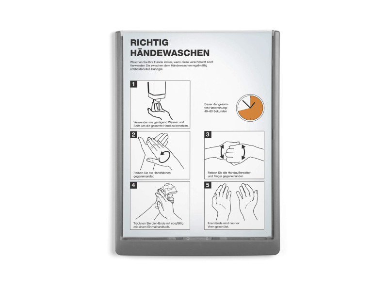 DURABLE Plaque de porte CLICK SIGN, A4, graphite