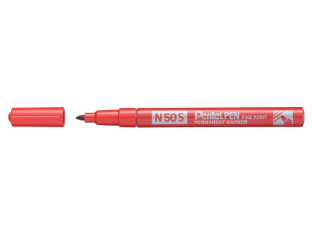Pentel Marqueur permanent N50S, pointe ogive fine, rouge