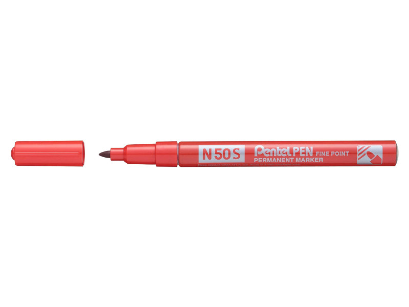 Pentel Marqueur permanent N50S, pointe ogive fine, rouge