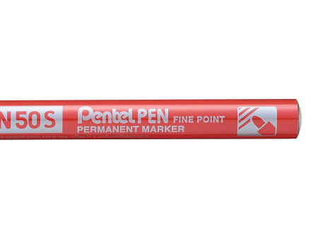 Pentel Marqueur permanent N50S, pointe ogive fine, rouge