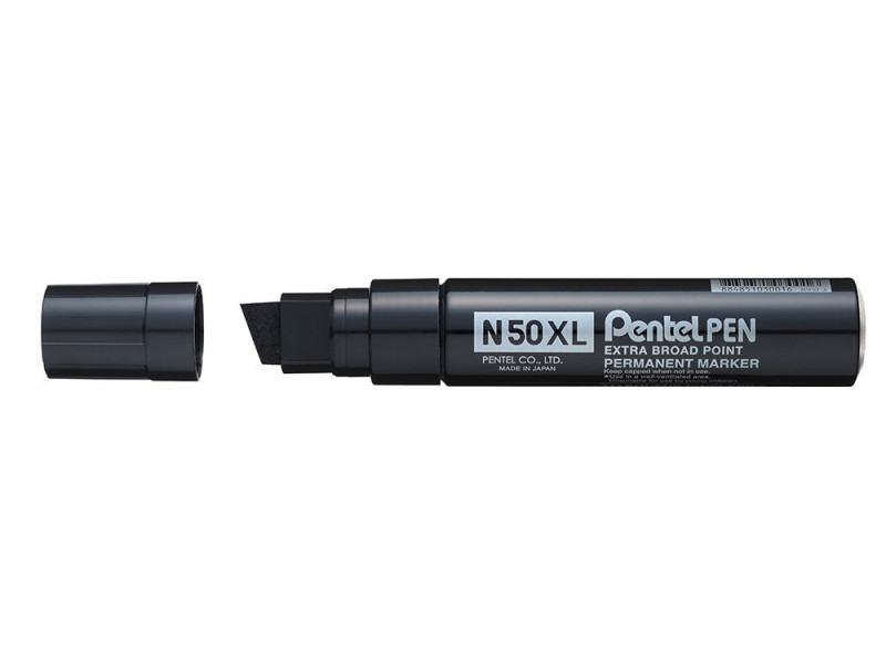 Pentel Marqueur permanent N50XL, pointe biseautée, noir