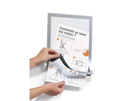 DURABLE Cadre d'affichage magnétique DURAFRAME, A4, argent