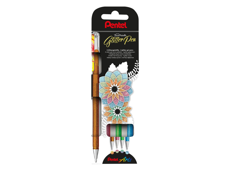 Pentel Stylo roller à encre gel Hybrid Dual Metallic, set