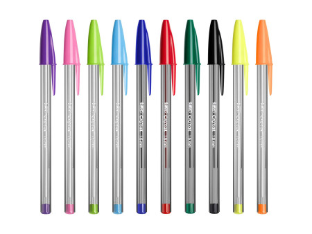 BIC Stylo à bille Cristal Large Multicolor, sachet de 10